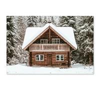 MuchoWow© Decoracion Jardin Exterior 180x120 cm Decoración Pared Póster De Jardín Balcón Wall Decoration Patio Posters Decorativos Terraza Inicio - Bosque - Invierno - Naturaleza - Nieve