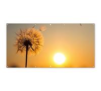 MuchoWow© Decoracion Jardin Exterior 200x100 cm Decoración Pared Póster De Jardín Balcón Wall Decoration Patio Posters Decorativos Terraza Diente león - sol - Atardecer