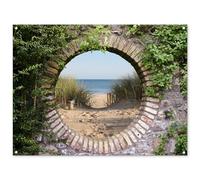MuchoWow© Decoración Pared Exterior 120x90 cm Poster Decorativos Jardín Decoracion Terraza Balcon Wall Decoration Patio Posters Póster De Jardin Vista - Playa - Duna - Verano