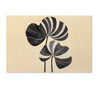 MuchoWow© Decoracion Pared Exterior 180x120 cm Posters Decorativos Jardin Terraza Balcon Wall Decoration Decoración Patio Póster De Jardín Negro - Hojas - Rayas - Minimalista