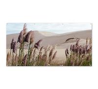 MuchoWow© Decoracion Pared Exterior 200x100 cm Posters Decorativos Jardin Terraza Balcon Wall Decoration Decoración Patio Póster De Jardín Hierba la Pampa - Arena - Plantas - Duna