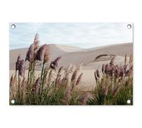 MuchoWow© Decoracion Pared Exterior 60x40 cm Posters Decorativos Jardin Terraza Balcon Wall Decoration Decoración Patio Póster De Jardín Hierba la Pampa - Arena - Plantas - Duna
