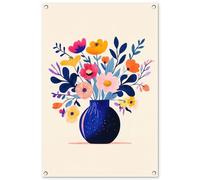 MuchoWow© Decoración Pared Exterior 60x90 cm Poster Decorativos Jardín Decoracion Terraza Balcon Wall Decoration Patio Posters Póster De Jardin Jarrón - Flores - Ramo