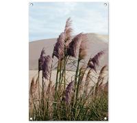 MuchoWow© Decoracion Pared Exterior 60x90 cm Posters Decorativos Jardin Terraza Balcon Wall Decoration Decoración Patio Póster De Jardín Hierba la Pampa - Arena - Plantas - Duna