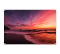 MuchoWow© Decoración Pared Exterior 90x60 cm Poster Decorativos Jardín Decoracion Terraza Balcon Wall Decoration Patio Posters Póster De Jardin Playa - Mar - Naturaleza - Noche