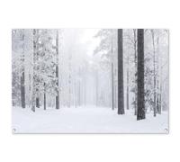 MuchoWow© Decorazioni da Giardino 120x80 cm Decorazione Terrazzo Esterno Moderne Posters Parete Poster Paesaggio Balcone Esterna Wall Decoration Foresta - Neve - Sentiero - Inverno - Silenzio