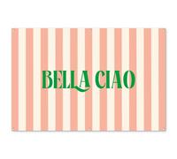 MuchoWow© Decorazioni da Giardino 180x120 cm Decorazione Terrazzo Esterno Moderne Posters Parete Poster Paesaggio Balcone Esterna Wall Decoration Rosa Tenue - Verde - A Righe - Bella Ciao