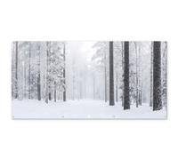 MuchoWow© Decorazioni da Giardino 200x100 cm Decorazione Terrazzo Esterno Moderne Posters Parete Poster Paesaggio Balcone Esterna Wall Decoration Foresta - Neve - Sentiero - Inverno - Silenzio