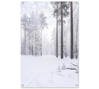 MuchoWow© Decorazioni da Giardino 60x90 cm Decorazione Terrazzo Esterno Moderne Posters Parete Poster Paesaggio Balcone Esterna Wall Decoration Foresta - Neve - Sentiero - Inverno - Silenzio