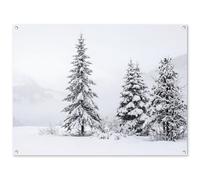 MuchoWow© Decorazioni Giardino per Esterno 120x90 cm Poster da Parete Grande Decorazione Muro Decori Balcone Terrazzo Wall Decoration Abete Rosso - Neve - Inverno - Paesaggio - Silenzio