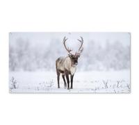 MuchoWow© Decorazioni Giardino per Esterno 160x80 cm Poster da Parete Grande Decorazione Muro Decori Balcone Terrazzo Wall Decoration Renna - Corna - Tundra - Neve - Selvaggio