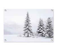 MuchoWow© Decorazioni Giardino per Esterno 60x40 cm Poster da Parete Grande Decorazione Muro Decori Balcone Terrazzo Wall Decoration Abete Rosso - Neve - Inverno - Paesaggio - Silenzio
