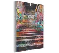 MuchoWow© Idea Cornice 70x100 cm Accessorio Letto Quadro Contemporaneo Salotto Stile Pannello Feltro Scala - Graffiti - Colori - Arte