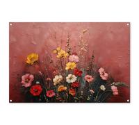 MuchoWow© Poster De Jardin 120x80 cm Decoracion Balcón Wall Decoration Adornos Pared Terraza Exterior Decoración Patio Posters Decorativos Ramo Flores - Detalles Finos - Rosa