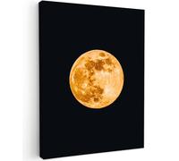 MuchoWow© Quadri Astratti su Tela 50x70 cm Foto Quadro Moderno Soggiorno Canvas Decorazioni Camera da Letto Luna - Oro - Spazio - Nero - Design