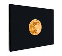 MuchoWow© Quadri Astratti su Tela 70x50 cm Foto Quadro Moderno Soggiorno Canvas Decorazioni Camera da Letto Luna - Oro - Spazio - Nero - Design