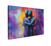 MuchoWow© Quadri Camera Da Letto 120x80 cm Stampe Da Parete Quadro Su Tela Moderni Decorazioni Murali Soggiorno Foto Quadretti Ingresso Casa Muro Abbraccio - Corpi - Viola