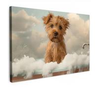 MuchoWow© Quadri Camera Da Letto 120x80 cm Stampe Da Parete Quadro Su Tela Moderni Decorazioni Murali Soggiorno Foto Quadretti Ingresso Casa Bagno - Cane - Vasca da bagno