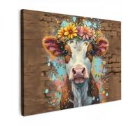 MuchoWow© Quadri Camera Da Letto 40x30 cm Stampe Da Parete Quadro Su Tela Moderni Decorazioni Murali Soggiorno Foto Quadretti Ingresso Casa Muro Mucca - Street - Fiori - Animali - Graffiti