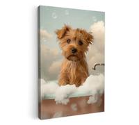 MuchoWow© Quadri Camera Da Letto 60x90 cm Stampe Da Parete Quadro Su Tela Moderni Decorazioni Murali Soggiorno Foto Quadretti Ingresso Casa Bagno - Cane - Vasca da bagno