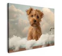 MuchoWow© Quadri Camera Da Letto 70x50 cm Stampe Da Parete Quadro Su Tela Moderni Decorazioni Murali Soggiorno Foto Quadretti Ingresso Casa Bagno - Cane - Vasca da bagno