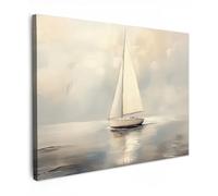 MuchoWow© Quadri Camera Da Letto Stampe Da Parete Quadro Su Tela Moderni | 70x50 cm - Decorazioni Murali Soggiorno Foto Quadretti Ingresso Casa Muro Veliero - Nuvoloso - Oceano