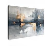 MuchoWow© Quadri Con Cornice 120x80 cm Decorazione Quadri Per Camera Da Letto Quadretti Da Parete Moderni Quadro Moderno Soggiorno Grande Foto Su TelaArte - Grigio - Oro - Astratto