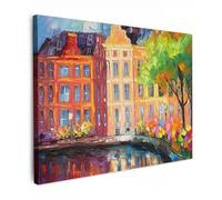 MuchoWow© Quadri Con Cornice 70x50 cm Decorazione Quadri Per Camera Da Letto Quadretti Da Parete Moderni Quadro Moderno Soggiorno Grande FotoPittura ad olio - Amsterdam - Arte - Colorato