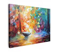MuchoWow© Quadri Con Cornice 80x60 cm Decorazione Quadri Per Camera Da Letto Quadretti Da Parete Moderni Quadro Moderno Soggiorno Grande Foto Su TelaColorato - Pittura a olio - Acqua - Barca