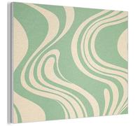 MuchoWow© Quadri Fonoassorbenti 70x50 cm Pannello Fonoassorbente Decorativi Isolamento Acustico Pannelli Acustici Insonorizzazione Stanza Insonorizzanti Linee ondulate - Verde menta - Forme