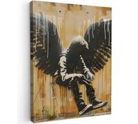 MuchoWow© Quadro su Tela 30x40 cm Stampe da Parete Quadri Cucina Camera da Letto Dipinto Arredamento Casa Graffiti - Arte - Ali - Street art - Banksy