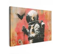 MuchoWow© Quadro su Tela 60x40 cm Stampe da Parete Quadri Cucina Camera da Letto Dipinto Arredamento Casa Graffiti - Astronauta - Street art - Spazio - Banksy