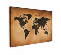 MuchoWow© Stampa Su Tela 30x20 cm Decorazioni Pareti Canvas Grandi Dimensioni Quadri Con Cornice Moderni Quadro Soggiorno Foto Camera Da Letto Muro Mappa - Marrone - Carta