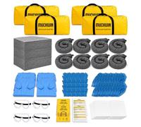 MUCHWIN - Kit universale di 4 perdite, conforme OSHA e DOT, rischio biologico per olio, acqua, prodotti chimici, sangue e liquidi corporei: 60 assorbenti, 8 calzini, 2PPE (guanti, occhiali, grembiule