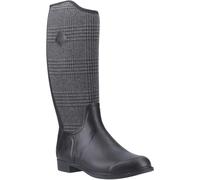 Muck Boots Derby - Stivali alti al ginocchio, da donna, in gomma, colore: nero/scozzese, Nero , 36 EU