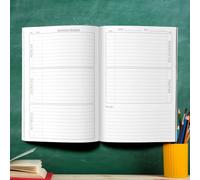 muckki.de Quaderno per compiti a casa, 2 fogli DIN A5-48, con nome e classe