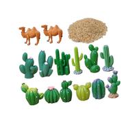 MUCKLILY 1 Set Di Mini Ornamenti Di Cactus: Con Statuette Di Animali Del Deserto, Piante Succulente Artificiali Per Decorazioni Da Tavolo Per Casa O Ufficio