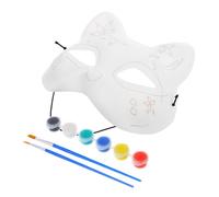 MUCKLILY 1 Set Maschera Diy per Halloween Maschera Vuota da Dipingere con Kit per Feste Cosplay e Cat o Foxy