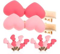 MUCKLILY 10 Fermagli per Chioma a Scatto a Forma di Cuore Colorati Morsetti a Coccodrillo Decorativi per Donne e Ragazze Accessori per Chioma per Feste Matrimoni e Uso Quotidiano