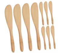MUCKLILY 10 pezzi da Burro in Bamboo Naturale Spatola Piccola Resistente e Versatile per Formaggio e Torta Design Elegante e Manico Confortevole per e