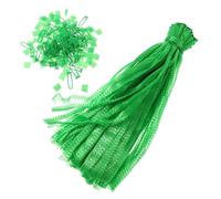 MUCKLILY 100 Pezzi Sacchetto a Rete Rinforzata in Nylon Verde | Pieghevole e Facile da Pulire, Grande Capacità, Design Portatile per Cucina e Spesa