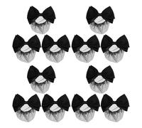 MUCKLILY 12pezzi Retina per Chignon da Donna in Rete Elastica Copri Chignon Fiocco Vintage Fermaglio per Capelli Ordinati Protezione Capelli senza Effetto Crespo Design Salvatempo per Uso