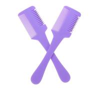 MUCKLILY 2 Pettini Per Tagliare I : Pettine Per Sfoltire I A Doppio Taglio, Forbici Per Lo Styling, Rifinitore Per Doppie Punte, Per Rifiniture Sottili E Spesse, Viola