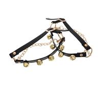 MUCKLILY 2 Pezzi Campanelli Decorativi Per Scarpe Le Mie Percussioni Collana Gatto Per Le Donne Stivali Da Babbo Natale Da Uomo Campana a Mano Chokers Collare Umano Girocollo Nero Ottone