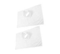 MUCKLILY 2 Pezzi Copri Lettino Massaggio Cotone Bianco Foro, Panno Traspirante e Facile da Pulire per Uso Professionale in Centri Estetici