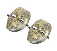 MUCKLILY 2 Pezzi maschera per il trucco retrò Maglia maschera di uomini adulti maschere mascherate alla rinfusa maschera per la festa in maschera kit maschera gatto pelo plastica D'oro