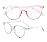 MUCKLILY 2 Pezzi Occhiali Antiriflesso Filtro Luce Blu per Uomo e Donna, Montatura in Plastico PC Leggera e Pratica, Design Semplice e Confortevole, Non Cadono Facilmente