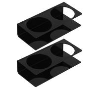 MUCKLILY 2 Pezzi Porta Bicchieri in Acrilico, Espositore Bevande da Tavolo, Supporto per 2 Scomparti, Nero, Compatibile, per Hotel e Negozi al Dettaglio