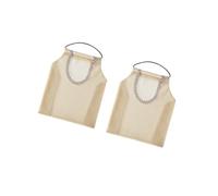 MUCKLILY 2 Pezzi Sacchetto da Appendere Multiuso per Frutta e Verdura | Casa e Vita Quotidiana, Leggero e Riutilizzabile, in Dacron e Pvc, Colore Khaki, Tinta Unita