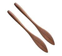 MUCKLILY 2 Pezzi Spatola per Burro in Legno di Noce Nero Resistente, Coltello Pratico per Spalmare Marmellata e Insalate, Utensile da Cucina Portatile per Pane e Burro